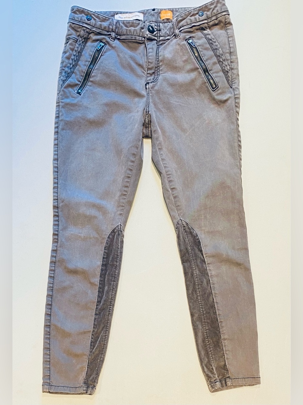 Pilcro and the Letterpress Velvet Jodhpurs, Gray, size 6